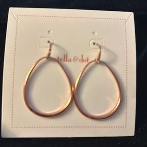 Stella & Dot rose gold pave drop earrings